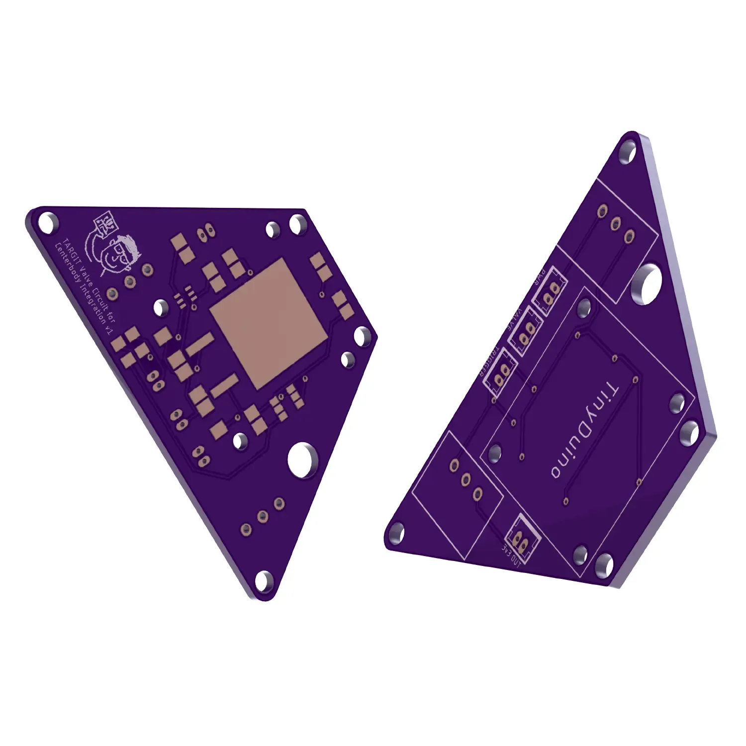 A render of a printed circuit board for a small satellite.
