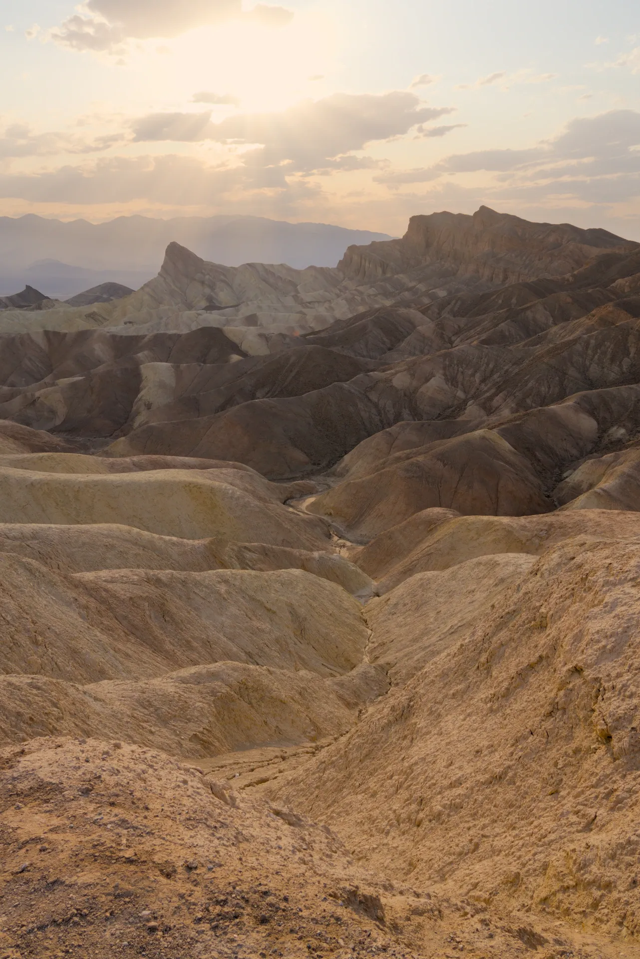 Small valley at sunset, Zabriskie Point.