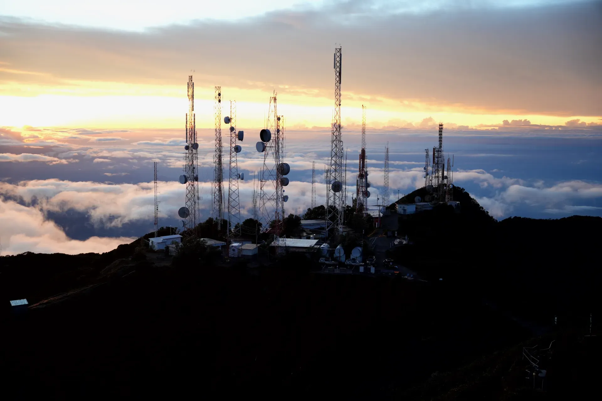 Communication towers at the summit of Barú.