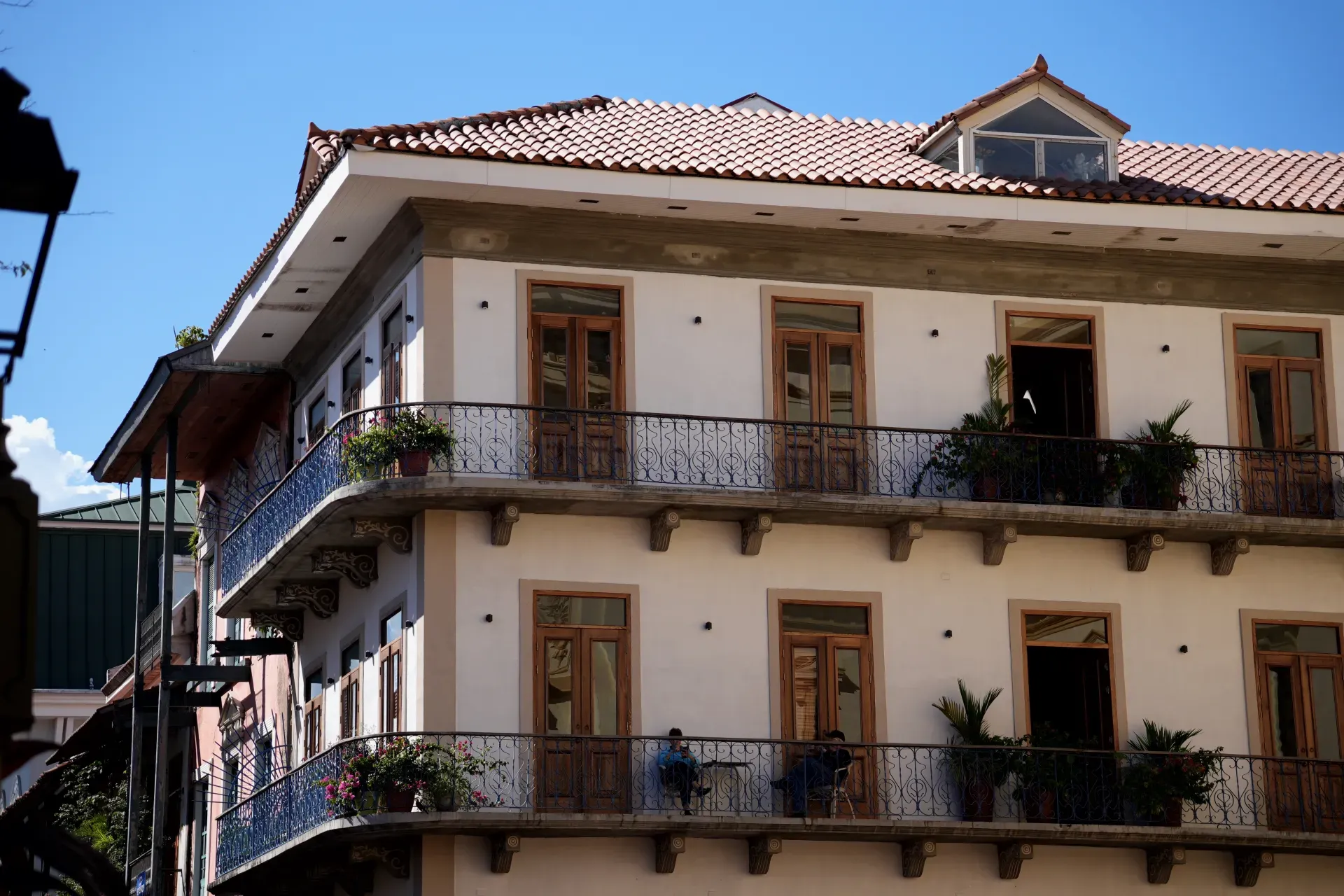 A balcony on a building in Casco Viejo.