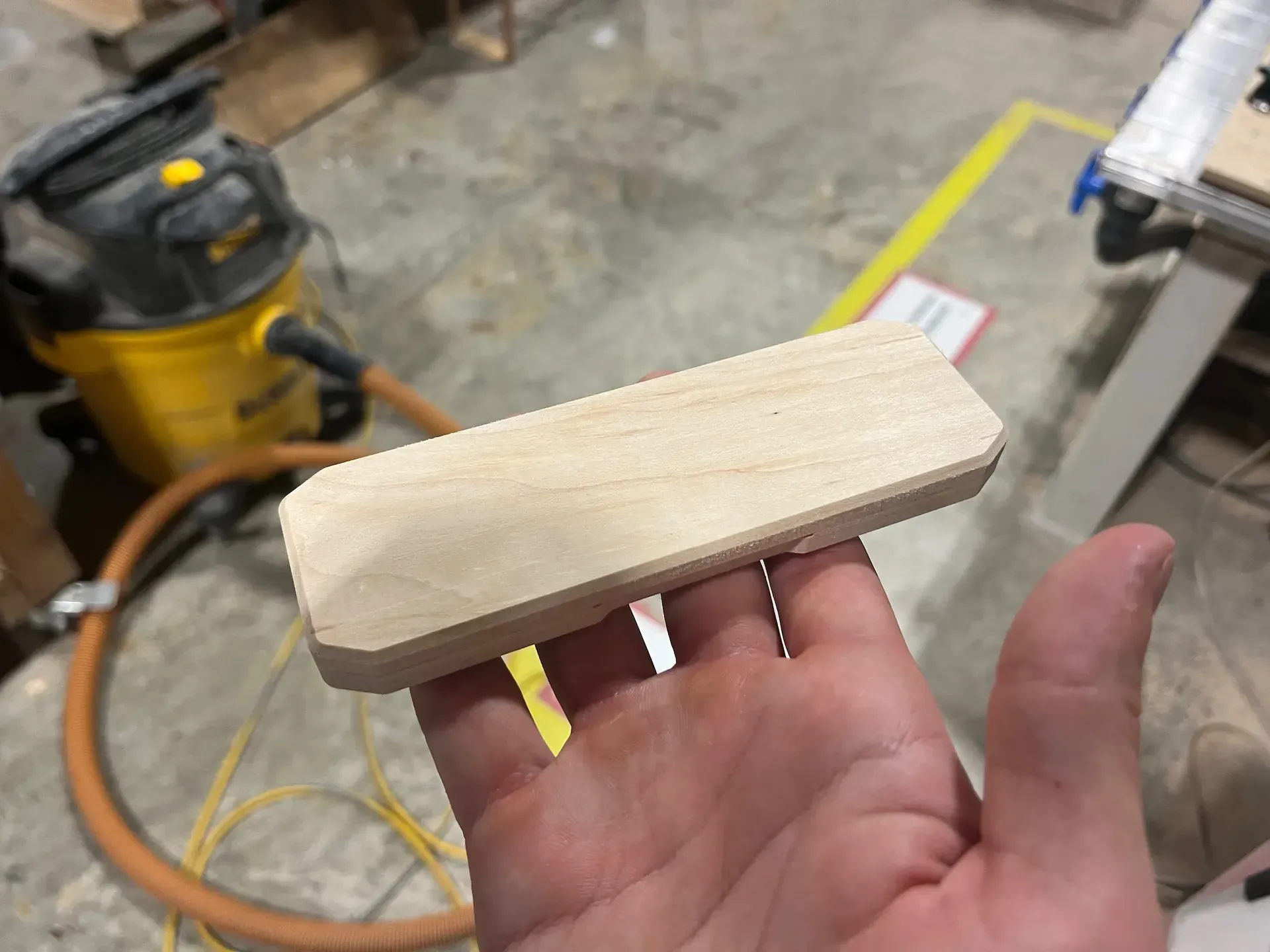 Top of a milled wooden pencil case.