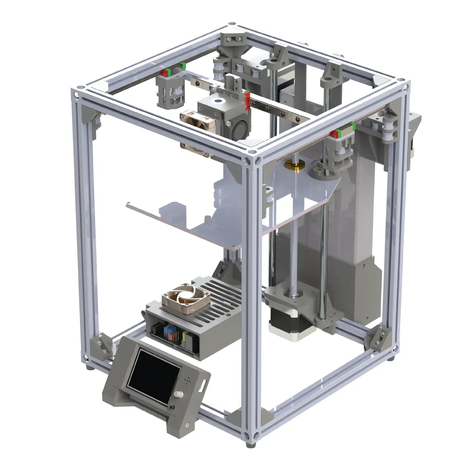 Isometric CAD Render of 3D printer.