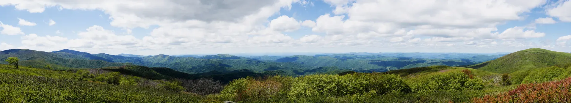 Panoramic view of the Blue Ridge mountains.